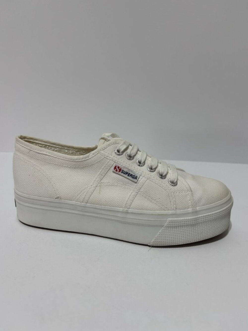 Superga Women’s 2790 Platform Linea White Sneakers, Size 8 M